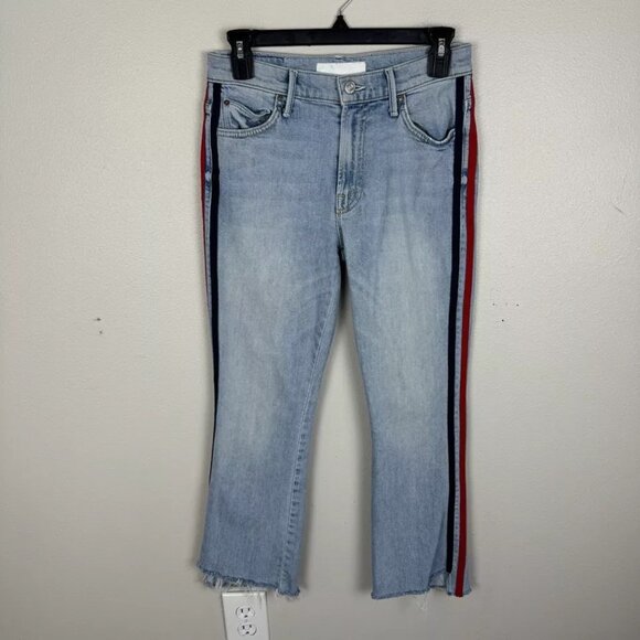 MOTHER Jeans The Insider Crop Step Fray Womens Size 25 Thanks Again Racer - Picture 1 of 9